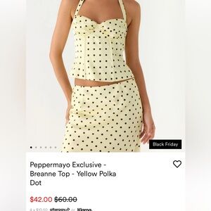 Peppermayo Yellow Polka Dot Midi skirt Selling TOGETHER